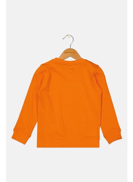 Nautica Competition Toddlers Boy Crew Neck Brand Logo Sweatshirt, Orange  - Image 2