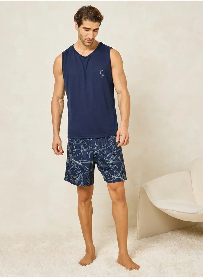 Styli Printed Tank & AOP Shorts Set