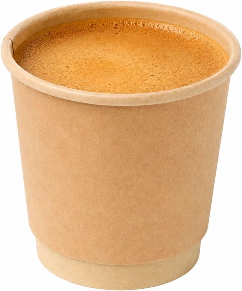 Restaurantware 500-CT Disposable Kraft 4-oz Hot Beverage Cups with Double Wall Design: No Need for Sleeves - Perfect for Cafes - Eco Friendly Recyclable Paper - Insulated - Wholesale Takeout Coffee Cup - Image 1