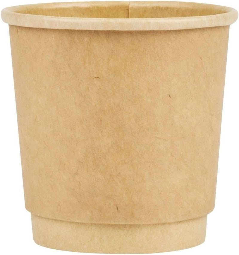 Restaurantware 500-CT Disposable Kraft 4-oz Hot Beverage Cups with Double Wall Design: No Need for Sleeves - Perfect for Cafes - Eco Friendly Recyclable Paper - Insulated - Wholesale Takeout Coffee Cup - Image 2