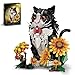 ZONECYTD Tuxedo Cat Building Set with Sunflowers for Adults Ages 14 Compatible with Lego Animal Kit for Home Living Room or Bedroom Decor Black 1434PCS - Image 2
