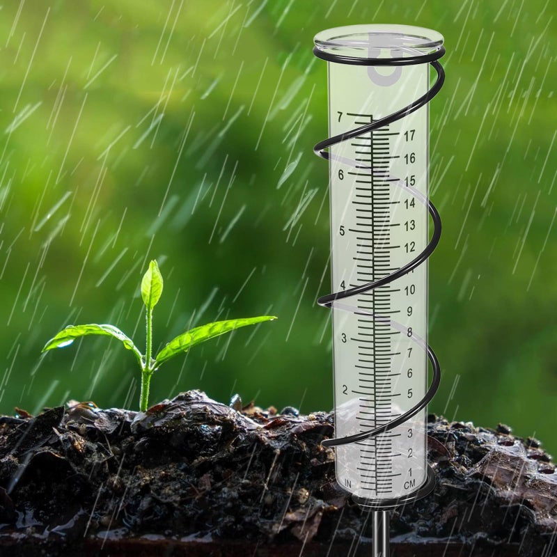 7 بوصة أنبوب استبدال مقياس المطر الزجاجي في الهواء الطلق حديقة العشب حديقة مراقبة الطقس اسطوانة - Image 5