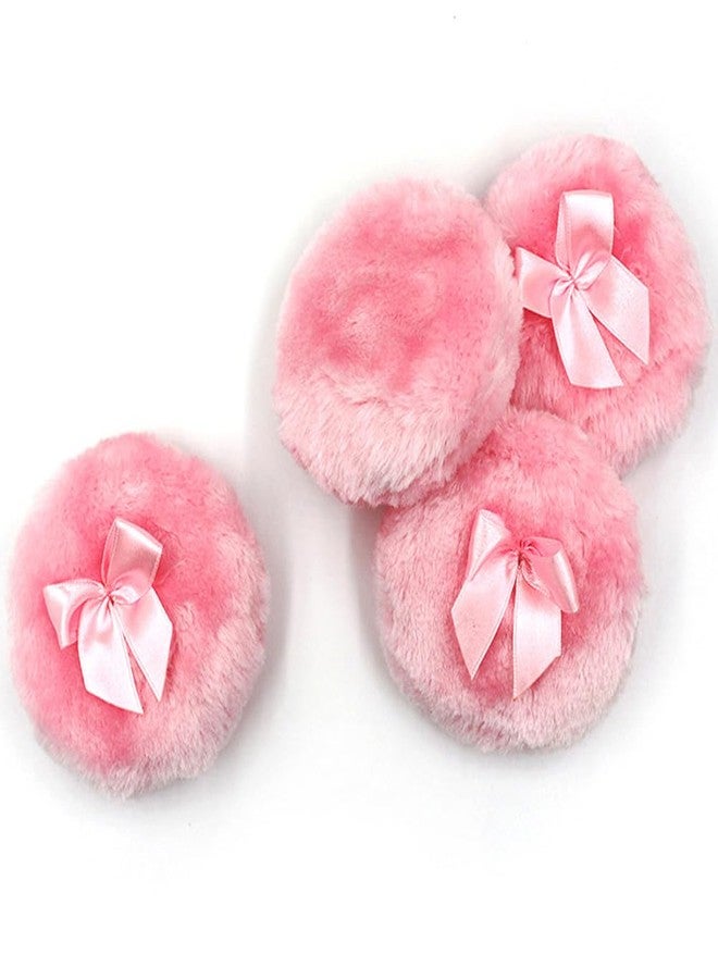 Luzen 4 قطع من كرات البودرة الناعمة الفائقة مع رباط، إسفنجة تجميل، وردي - Image 3