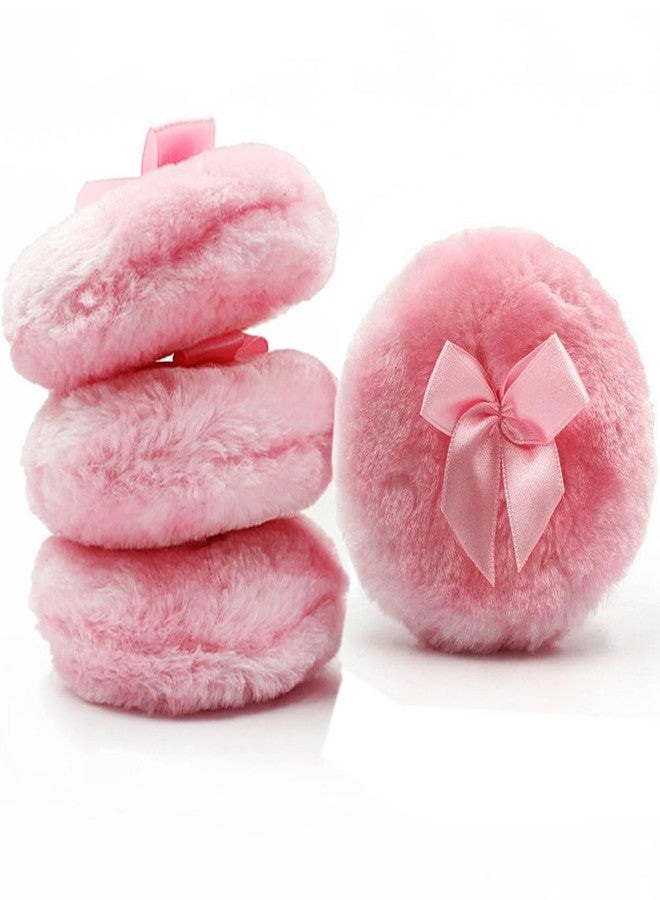 Luzen 4 قطع من كرات البودرة الناعمة الفائقة مع رباط، إسفنجة تجميل، وردي - Image 1