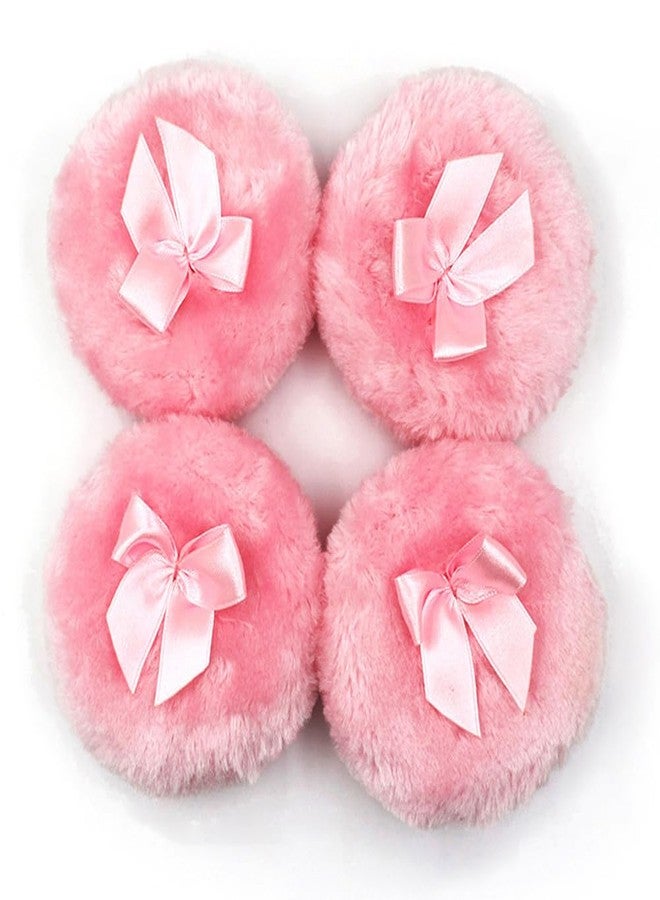 Luzen 4 قطع من كرات البودرة الناعمة الفائقة مع رباط، إسفنجة تجميل، وردي - Image 2