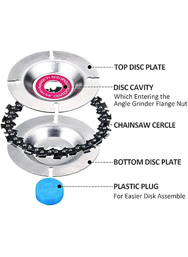 5 Pieces 5/8 Inch Chain Disc Saw Blades for Angle Grinders - 22 Teeth Wood Carving Discs and Grinding Attachment Wheels  - Image 5