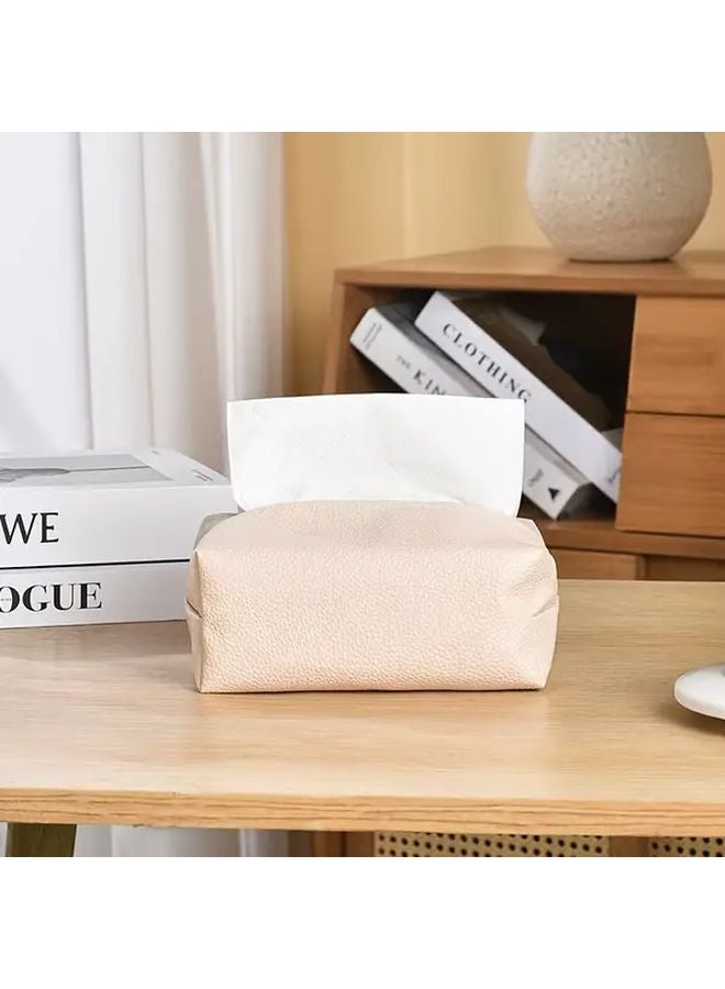 صندوق المناديل المربع الحديث بالكراميل البني، ديكور أنيق للحمام وغرفة المعيشة، منظم تخزين متين - Image 5