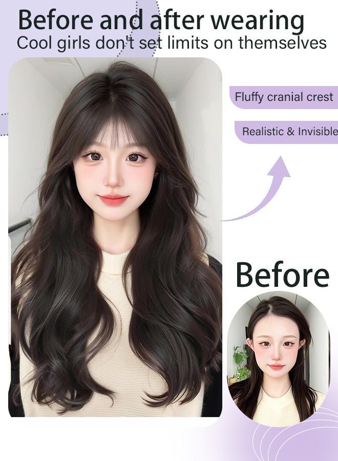 شعر مستعار طويل وملتوي للنساء، شعر اصطناعي طبيعي وناعم مقاوم للحرارة للزفاف والتنكر والحفلات والاستخدام اليومي (بني Тем الالون) - Image 4