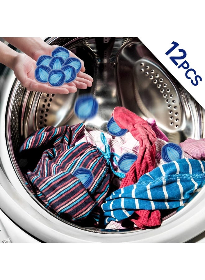 12 Pcs Pet Hair Remover for Laundry, Reusable Lint Catcher, Dryer Remove Balls, Reduces Colthes Wrinkles, Easy to Use, for Washing Machine Cleaning - Image 2