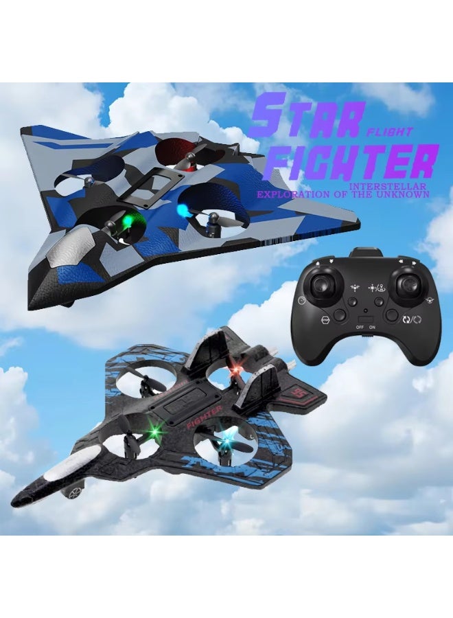 BORTONY RC Plane 2.4GHz Remote Control Drone Quadcopter Foam Fighter Aircraft Lightweight with One-Key Takeoff LED Lights & 360° Stunt Flips for Beginners & Kids - Image 5