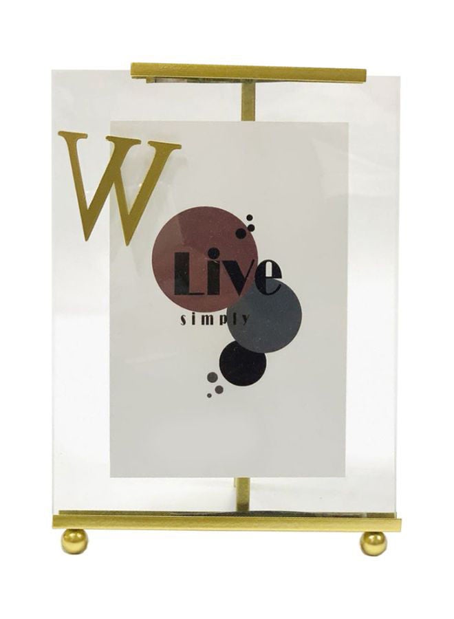NIBEMINENT Modern Minimalist Desktop Photo Frame Gold/Clear 23x17.5x1cm  - Image 1