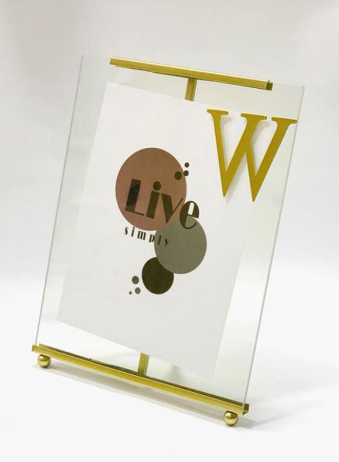 NIBEMINENT Modern Minimalist Desktop Photo Frame Gold/Clear 23x17.5x1cm  - Image 3