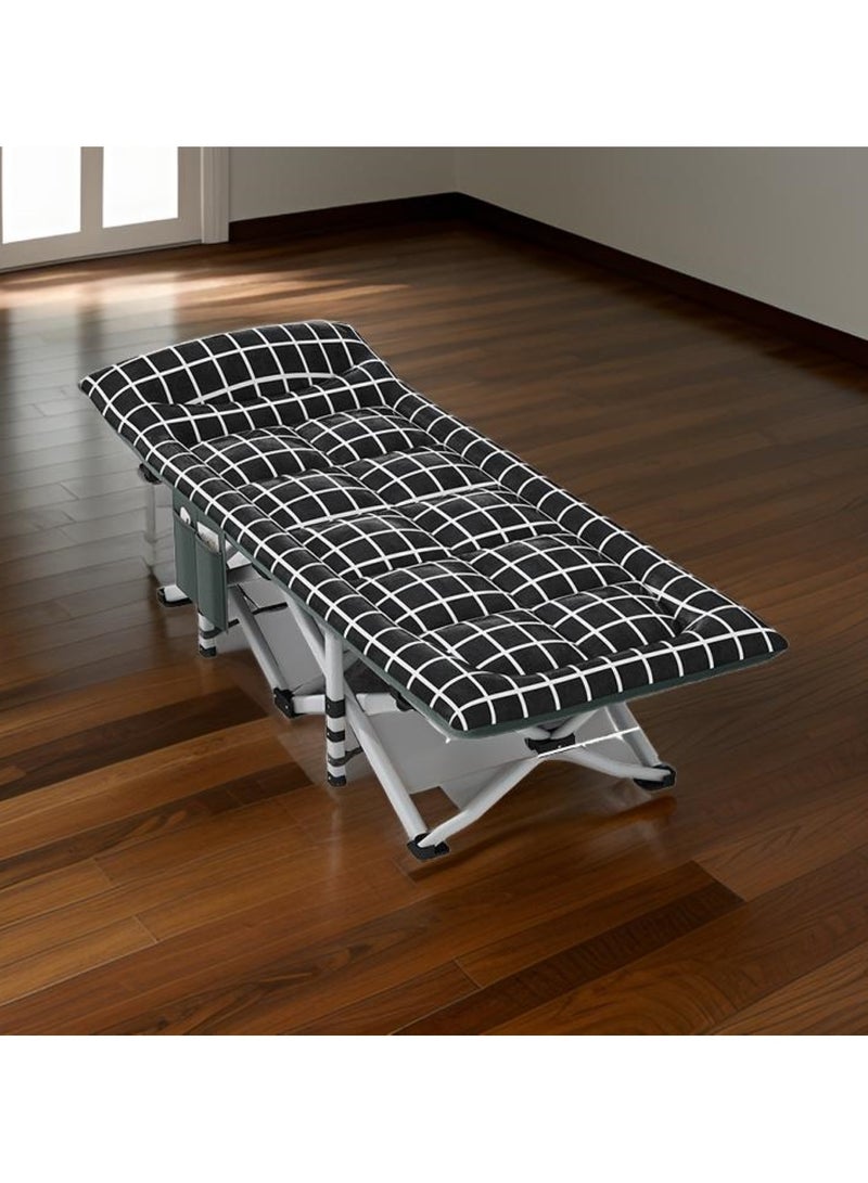 Huitich Folding Camping Cots – Your Comfortable Black and White Bed Solution for Outdoor Use - Image 2