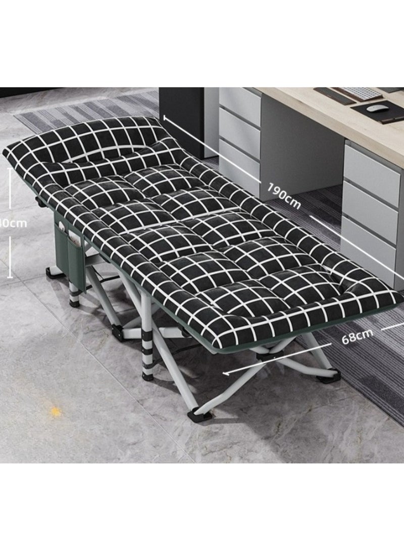 Huitich Folding Camping Cots – Your Comfortable Black and White Bed Solution for Outdoor Use - Image 4