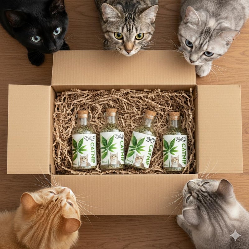 Gigo Catnip Value Pack (4 Bottles) – Premium Potent Catnip for Play Stimulation & Stress Relief | Multi-Cat Home Saver Pack - Image 2
