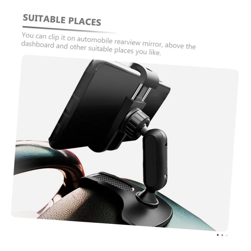 Rotating Car Phone Holder With Sun Shield Dashboard Mount For Rearview Mirror Use - Image 4