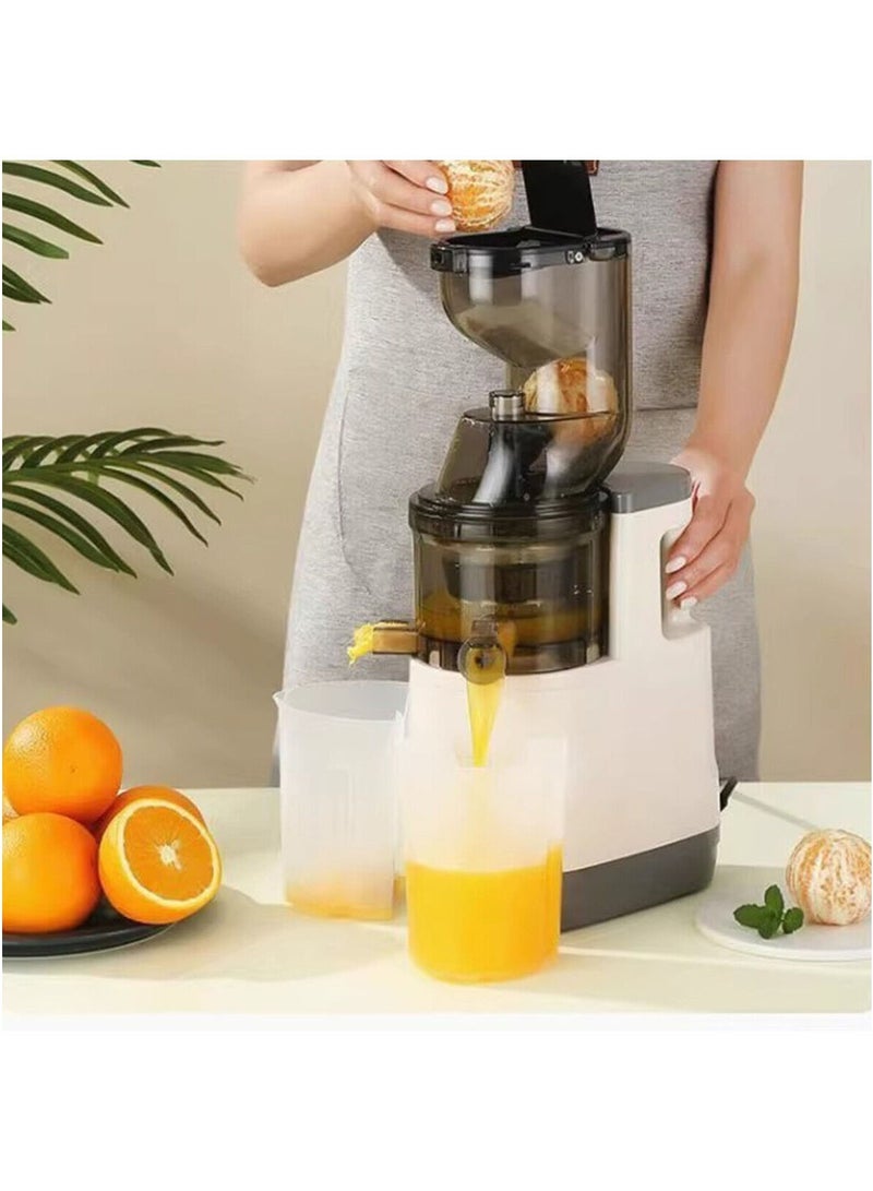 MarlaMall Masticating Juicer Machines, with Big Wide 83mm Feed Chute, Electric Juicer Machines for Vegetables and Fruits, Easy to Clean with Brush, Cold Press Juicer BPA-Free (Beige) - Image 5