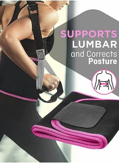 GROIC Waist Trimmer Belt for Women Wrap Waist Trainer Sauna Belt Tummy Toner Low Back and Lumbar Support with Sauna Suit Effect  - Image 4
