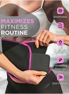 GROIC Waist Trimmer Belt for Women Wrap Waist Trainer Sauna Belt Tummy Toner Low Back and Lumbar Support with Sauna Suit Effect  - Image 5