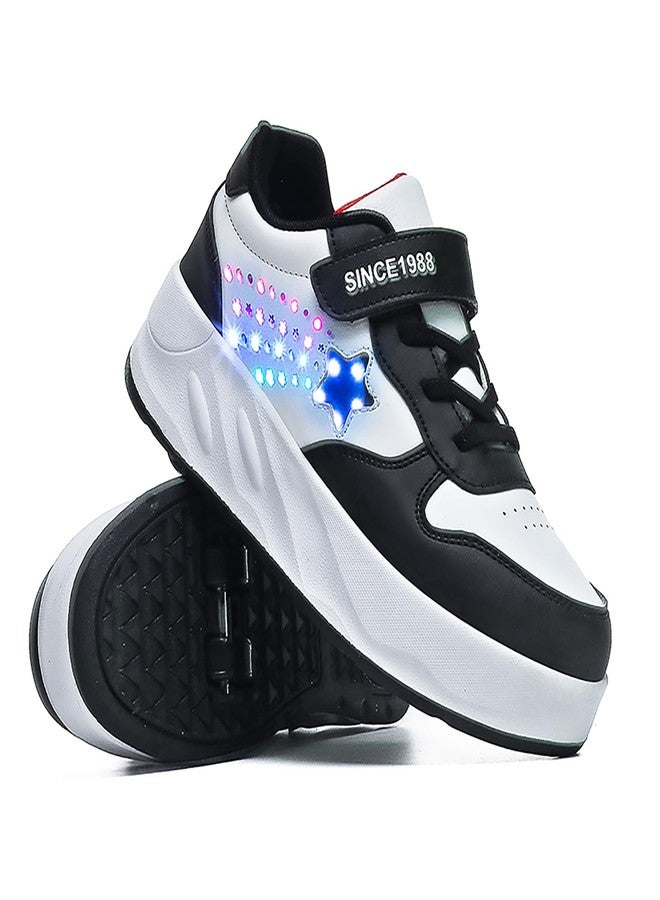 YUNICUS Roller Shoes Girls Boys Wheel Kids Roller Skates Four Wheel for Kids for Children (S900Black,36) - Image 1