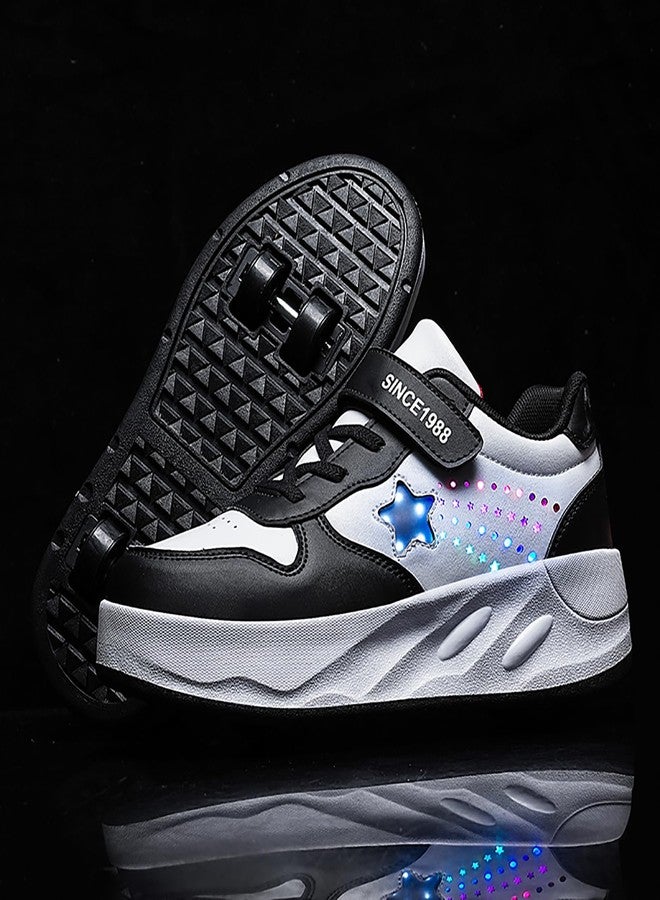 YUNICUS Roller Shoes Girls Boys Wheel Kids Roller Skates Four Wheel for Kids for Children (S900Black,36) - Image 5