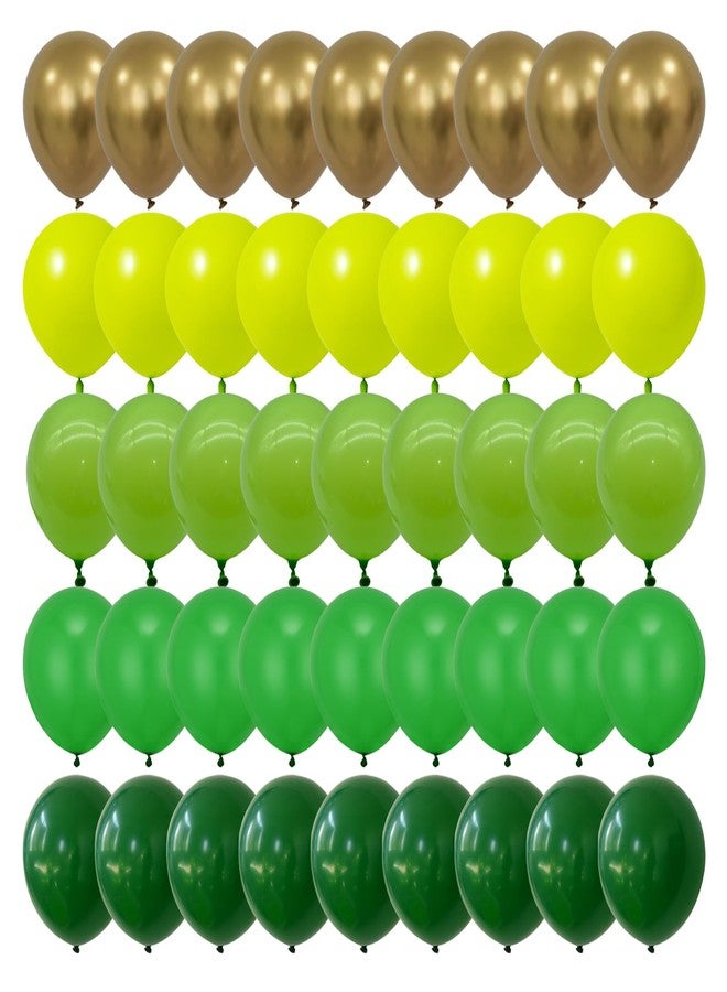 DECGOL 75pcs Green Balloons Dark Green and Metallic Gold Balloon Kit, 12Inch Different Shades Green Balloon for St Patrick's Day BIrish Festival Junle Safari Summer Party Decorations - Image 1