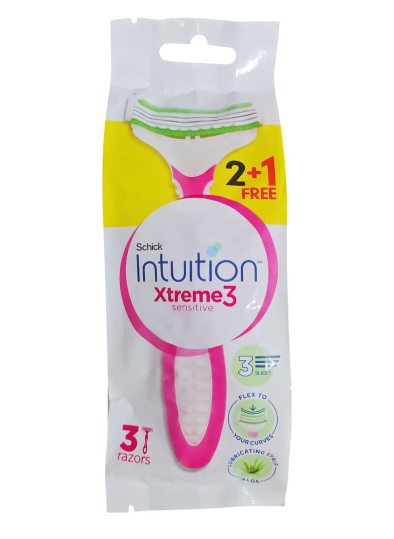 schick 2+1 hair removal blades for sensitive skin
