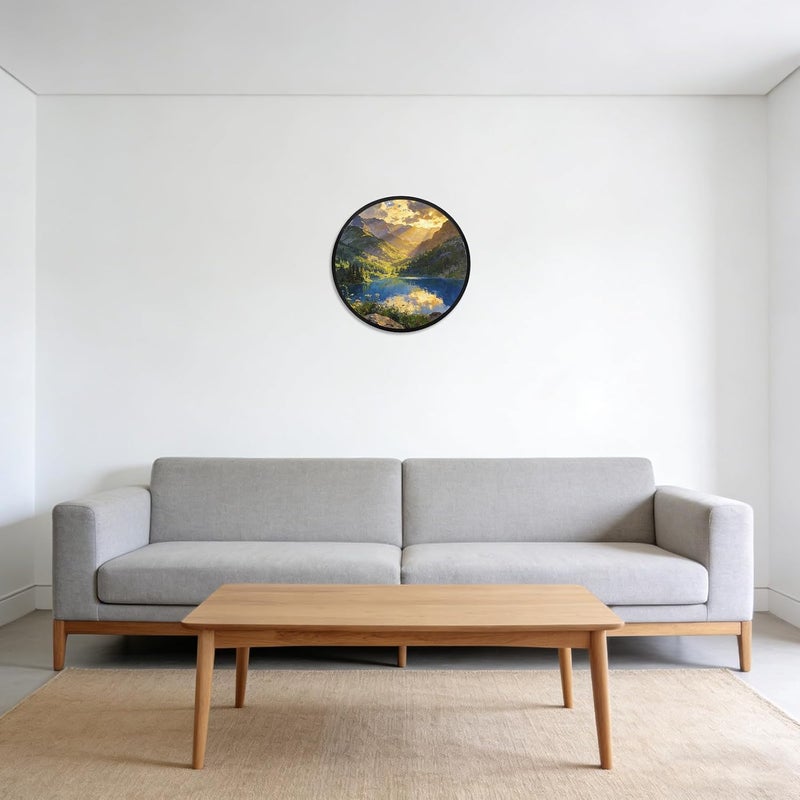 Aluminum Round Picture Frame, 12 Inch Brushed Matte Black Circular Canvas Frame for Wall Decor, Oil Paintings, Posters, Gallery Artwork - Image 5