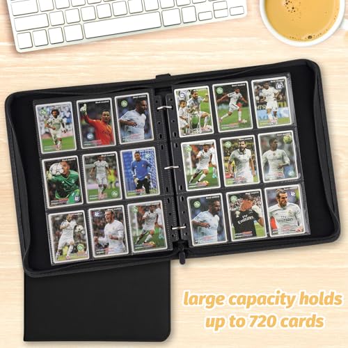 Foalgo Trading Card Binder Card Collection Binder Album Folder with 720 Side Loading Pockets 9 Pocket Trading Card Album Folder for TGCMTG Baseball Cards Yugioh - Image 5