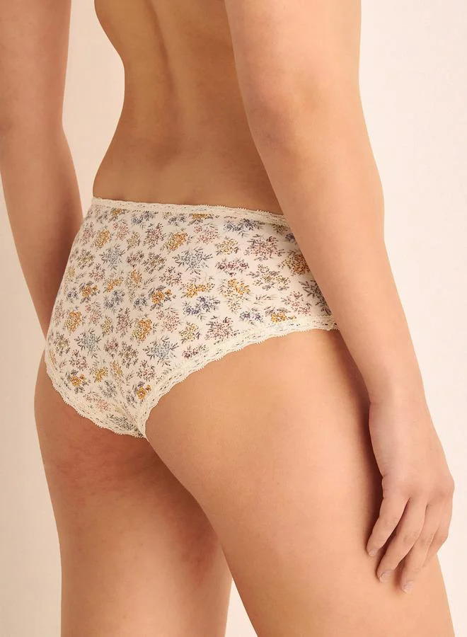 سبلاش فيڤ سروال بيكيني بطبعة زهور بخصر مطاطي