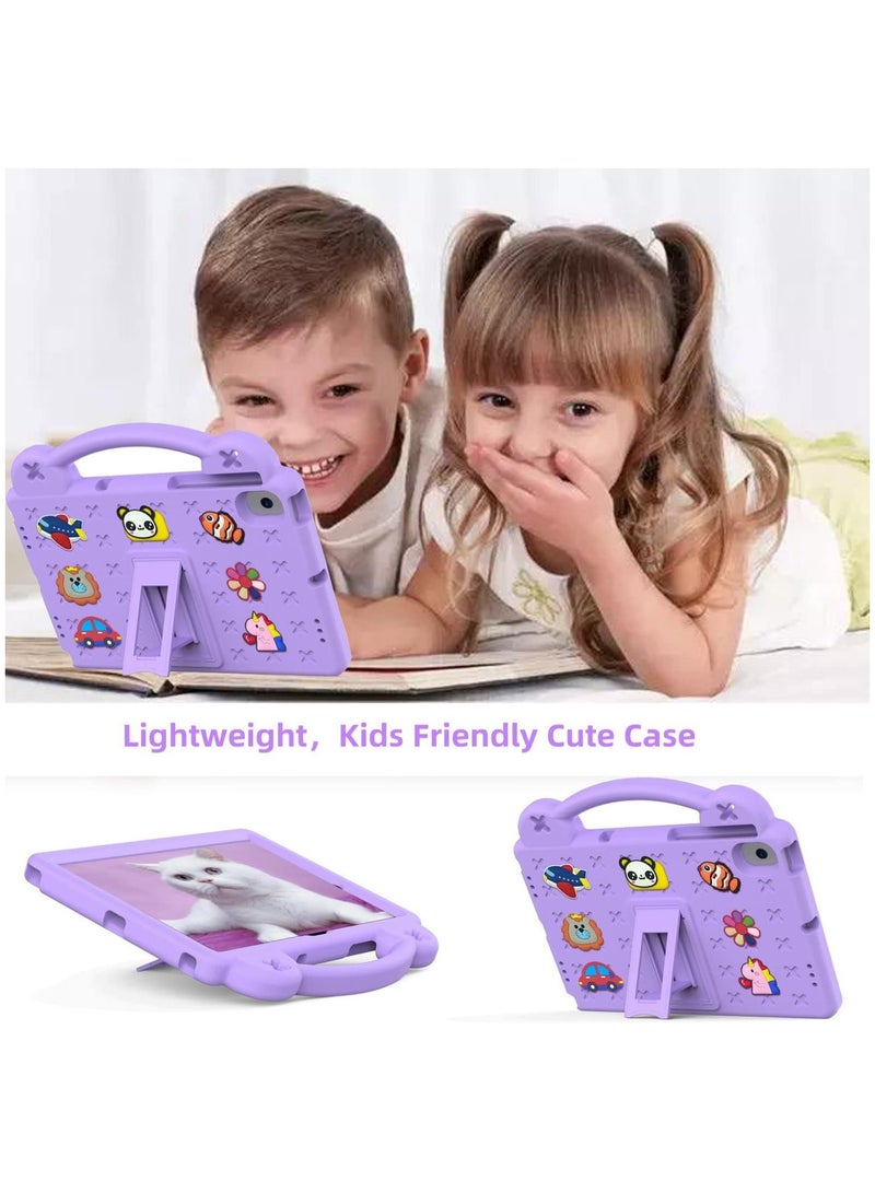 عام حافظة واقية للأطفال مع حامل قابل للتعديل ومقبض يمكن التحكم به، مغطاة بطبقة صدمات، متوافقة مع هواوي مات باد برو 10.8، سامسونج جالاكسي A8، لينوفو M10 بلس الجيل الثالث 10.6، نوكيا T21/T20 بنفسجي - Image 5