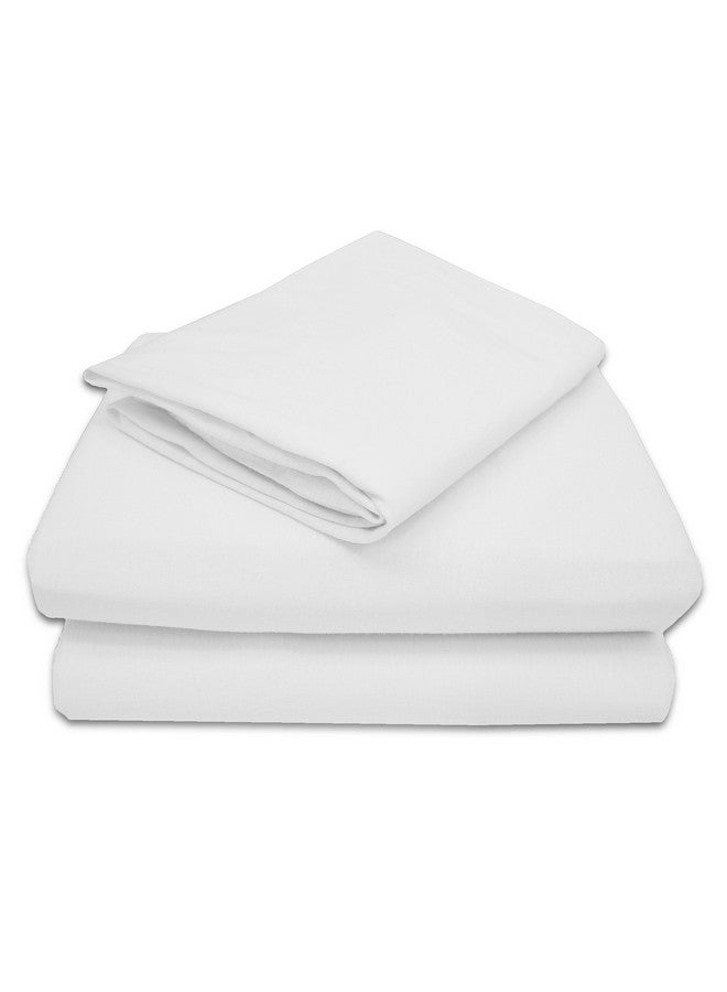 TL Care 100% Natural Cotton Jersey Knit 3-Piece Toddler Sheet Set, White, Soft Breathable, For Boys And Girls - Image 1