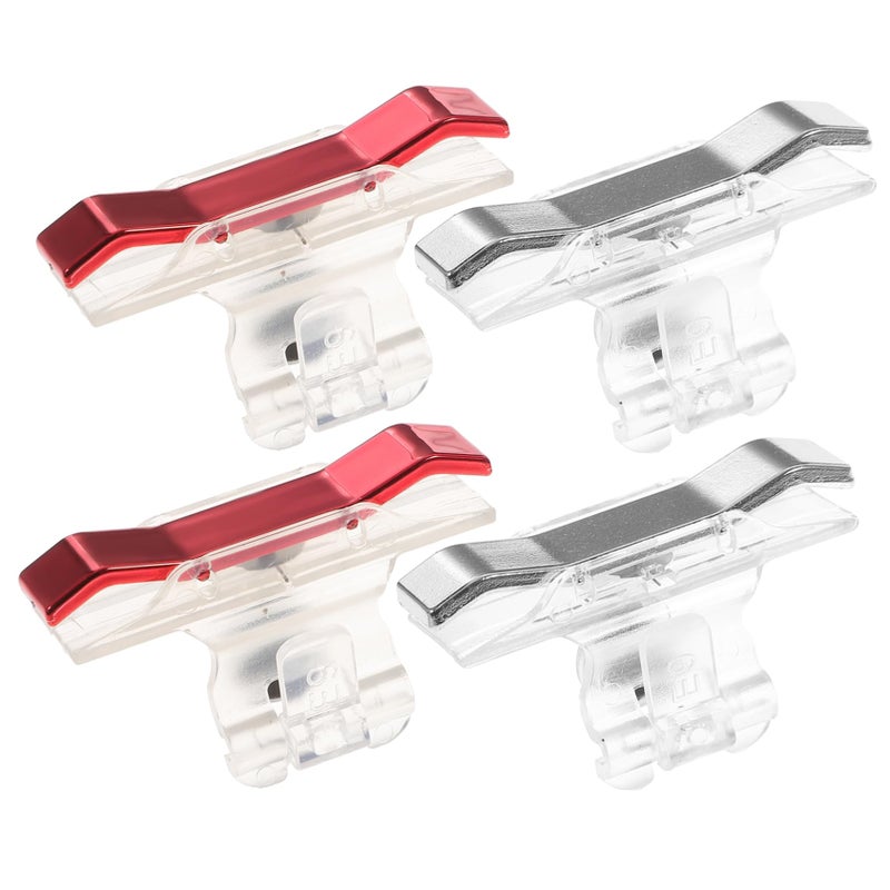 Metal Mobile Game Controller Triggers 2 Pairs Shooter Buttons Fire Aim Key Compatible Smartphones Gaming Accessories Red Silver - Image 2