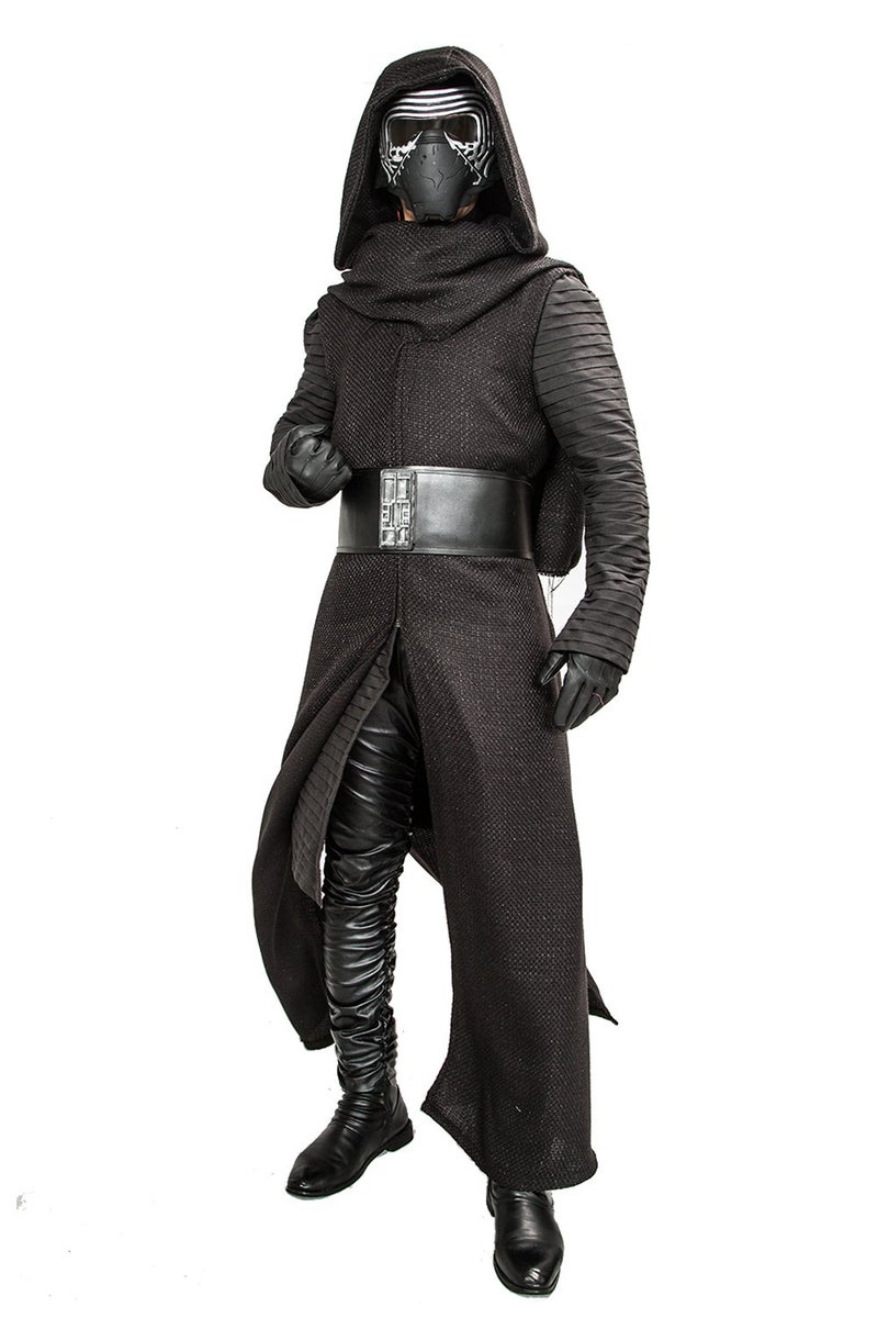 Xcoser Men's Kylo Cosplay Under Tunic Costume Belt Gloves Robe Scarf Outfit, Black, XX-Large - Image 1