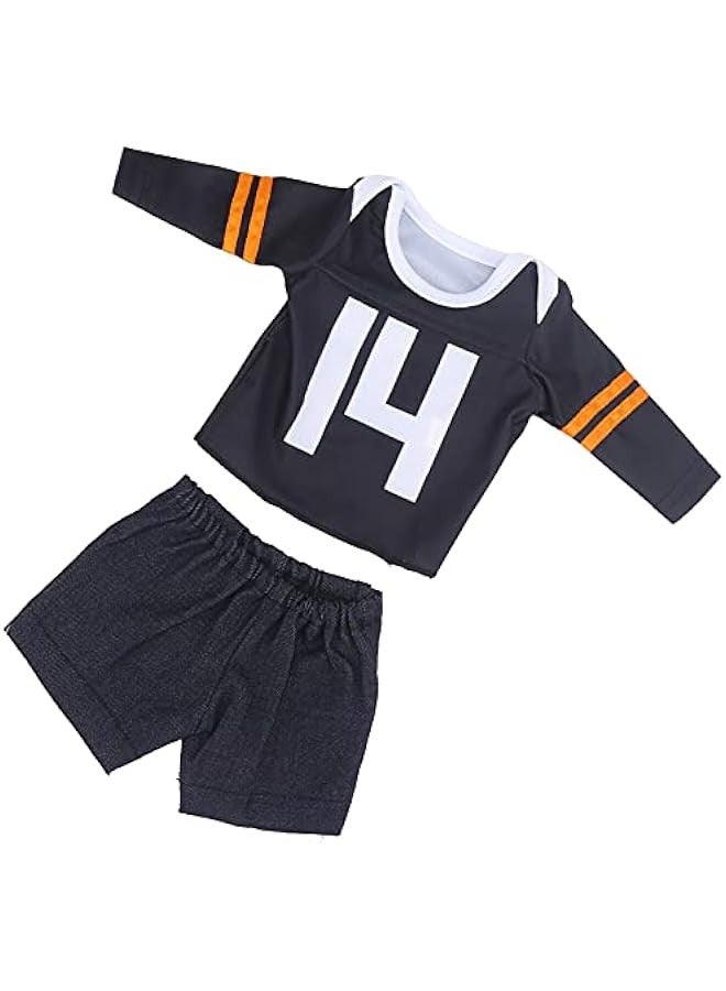 OCTOBER T-Shirt Reborn Baby Doll Clothes Sets,18Inch Newborn Baby Doll Accessories Fashion Baby Doll Outfit Matching Exercise T-Shirt and Shorts(QD18-080) - Image 1