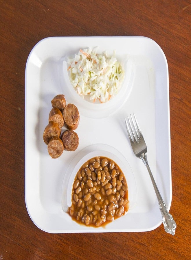 MIXNEX Silicone Food Dividers - 2-Piece Set (Large & Small) Clips to Any Dinner Plate, Turns One Plate into Compartments (Clear) - Image 1