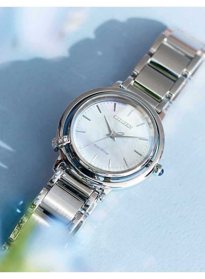 CITIZEN L Arcly Eco-Drive Women’s Watch EM1090-60D, 31.2 mm Mother-of-Pearl Dial, Stainless Steel Case & Bracelet, Sapphire Crystal, 50 m WR - Image 1