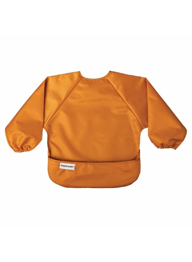 Tiny Twinkle Mess Proof Baby Bibs, 2pk Waterproof Smock Baby Bibs for Eating, Machine Washable Long Sleeve Bibs, Baby Led Weaning, Toddler Bibs, BLW Supplies (Sand Cinnamon, Small 6-24 Months) - Image 4