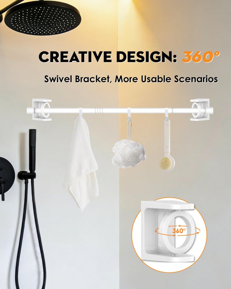 PadPure Spring Loaded Tension Rods 24-36 Inch, Adjustable Pressure Expandable White Tension Curtain Rod No Drilling for Windows, Kitchen, Doorway, Bathroom, Closet - Image 3