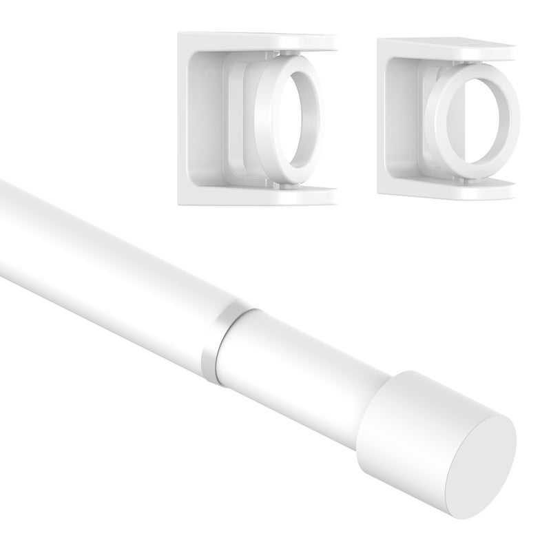 PadPure Spring Loaded Tension Rods 24-36 Inch, Adjustable Pressure Expandable White Tension Curtain Rod No Drilling for Windows, Kitchen, Doorway, Bathroom, Closet - Image 1