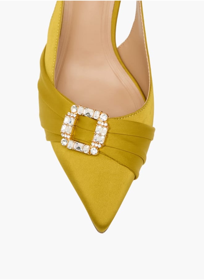 Celeste Women's Embellished Slingback Shoes with Kitten Heels Ramadan Collection  - Image 4