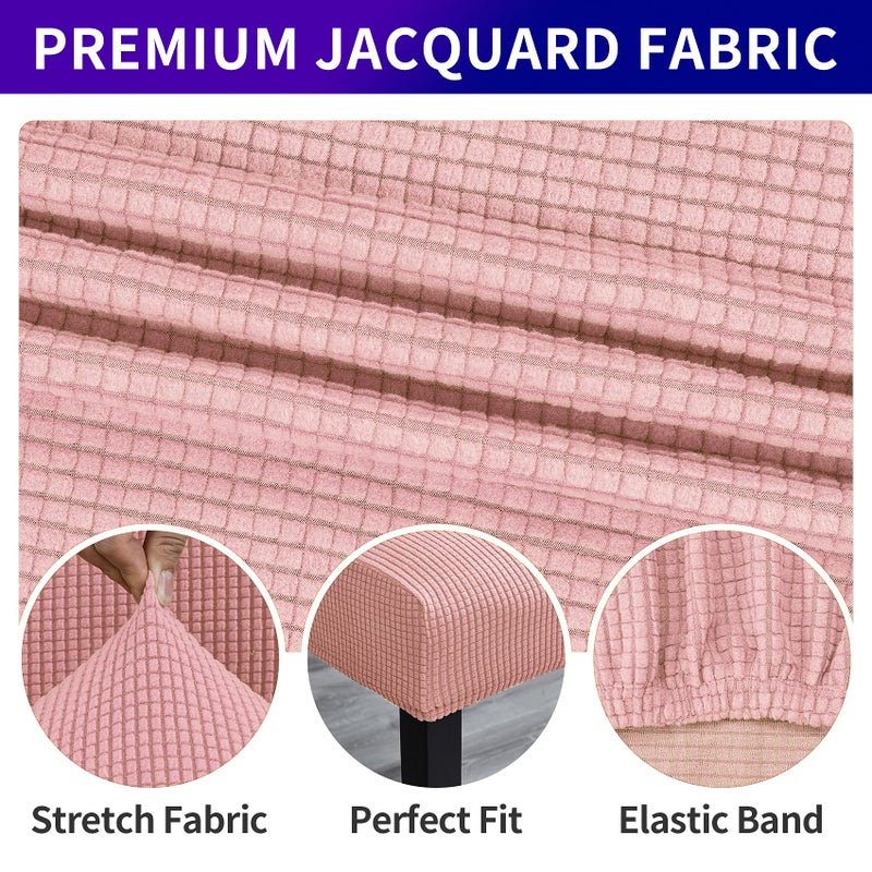 Howhic Stretch Chair Covers for Dining Room Set of 4, Removable Washable Dining Room Chair Covers, Dining Chair Slipcovers Seat Protector, Great for Home Decor and Banquet (Dusty Pink, 4 Pack) - Image 3