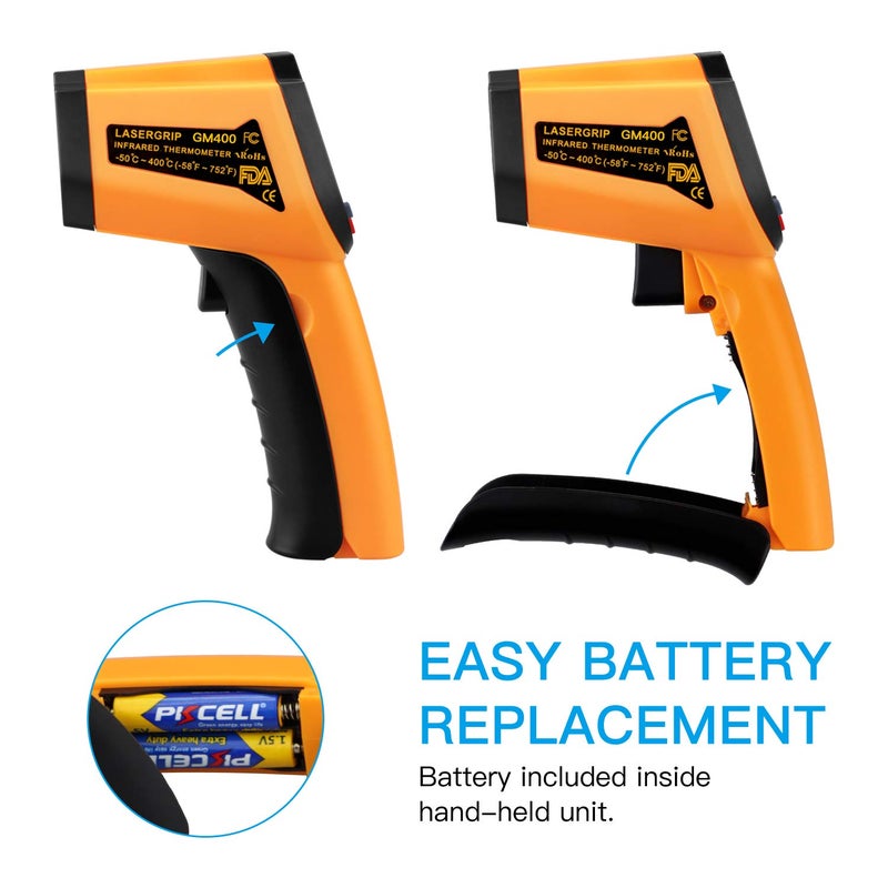 PPOGOO Kitchen Infrared Thermometer, -50°C to 400°C(-58°F to 752°F) Digital Laser Infrared Thermometer Gun - Image 5