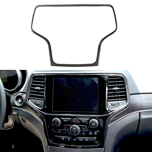 Tocatus Center Console Navigation GPS Radio Panel Trim Interior Accessories for 2014-2021 Jeep Grand Cherokee, ABS Carbon Fiber 1pc - Image 1