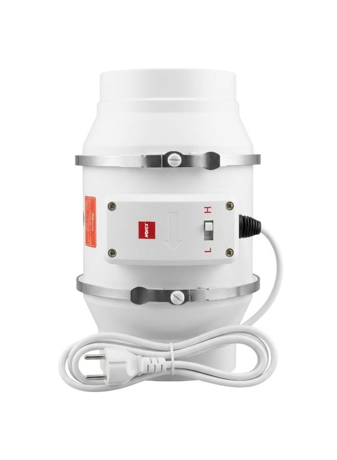NOVEX NV‑IC6 Inline Duct Fan 150mm – 2100 Cubic Meters Per Hour, Low Noise 56 dB, 2‑Speed Switch Control, 7‑Blade Mixed‑Flow Design - Image 1