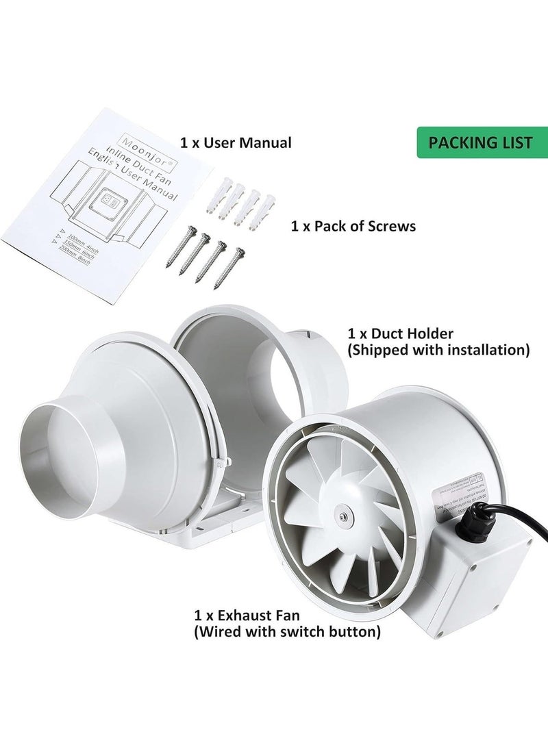 NOVEX NV‑IC6 Inline Duct Fan 150mm – 2100 Cubic Meters Per Hour, Low Noise 56 dB, 2‑Speed Switch Control, 7‑Blade Mixed‑Flow Design - Image 2