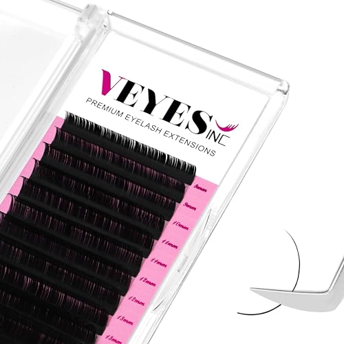 VEYES INC Classic Volume Lash Extensions 003020 JBLCCCDDD Curl 525mm Mixed Single Length Tray Premium Silk Eyelashes Professional Supplies for Lash TechsMatte Black 007 CC 1520mm - Image 2
