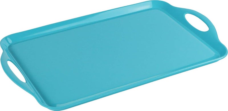 Reston Lloyd Calypso Basics by Reston Lloyd Melamine Rectangular ServingOttoman Tray with Handles - Image 1