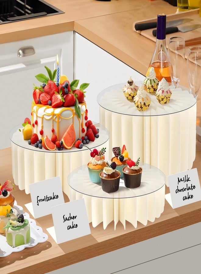 INPARALLUV Buffet Risers Food Risers for Buffet Table Acrylic Risers Display Stands Tall Cake Stands Cylinder Stands for Party Pedestal Cake Stand Dessert Table Display Set Cupcake Stands Cupcake Display (8 Pcs - Image 4