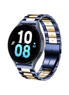 DEALELE Bands Compatible with Samsung Galaxy Watch 6/6 Classic / 5/5 Pro / 4/4 Classic / 3 41mm / Galaxy Watch 42mm, 20mm Stainless Steel Metal Replacement Strap for Women Men (Blue/gold)  - Image 1